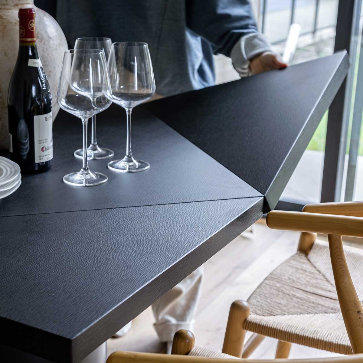 Square-Up Extension Dining Table – Black