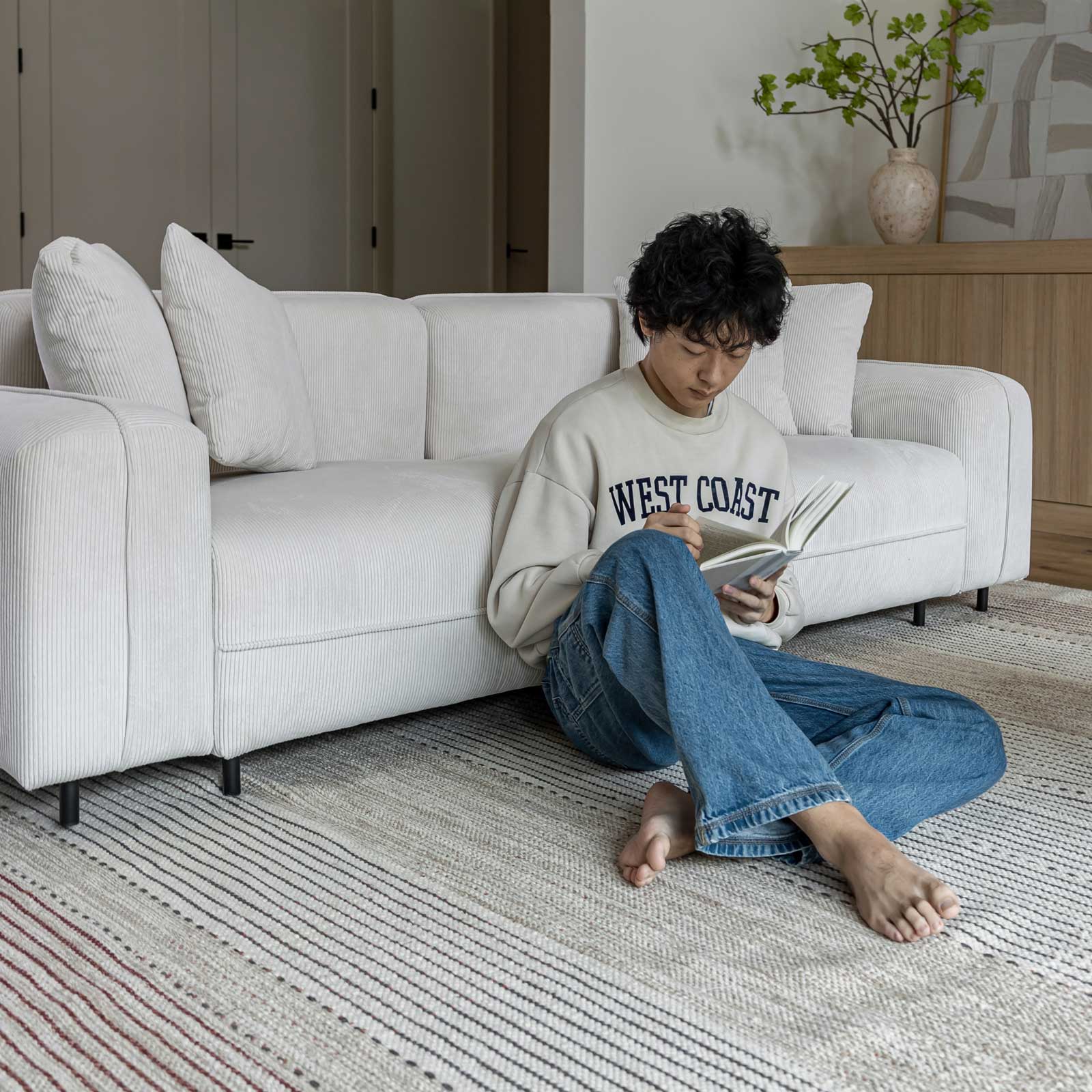 CityFit 3-Seater Condo Sofa - Cream
