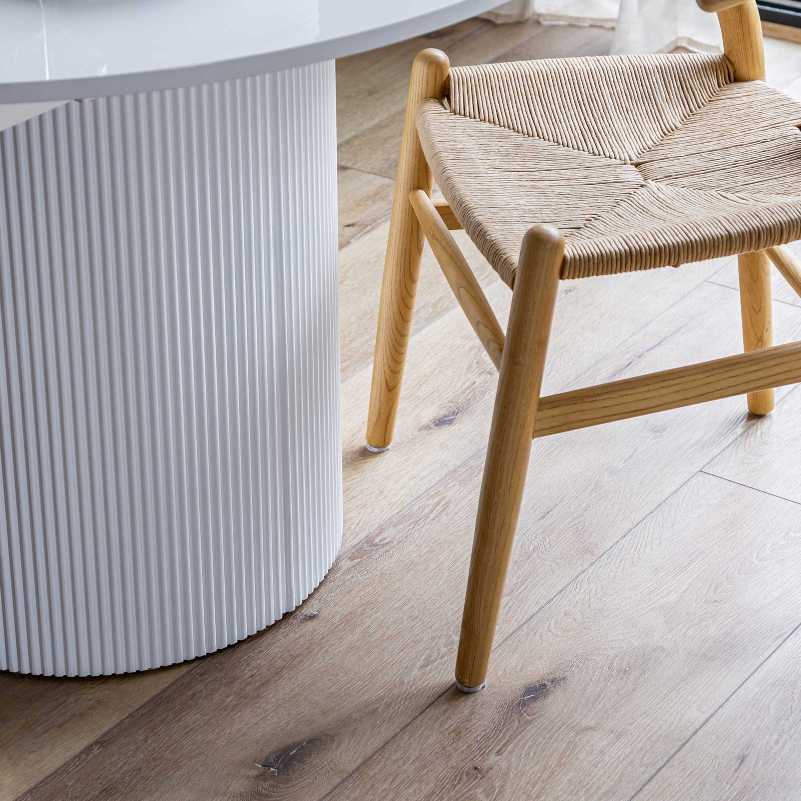 OvalNest Extension Dining Table - White/White