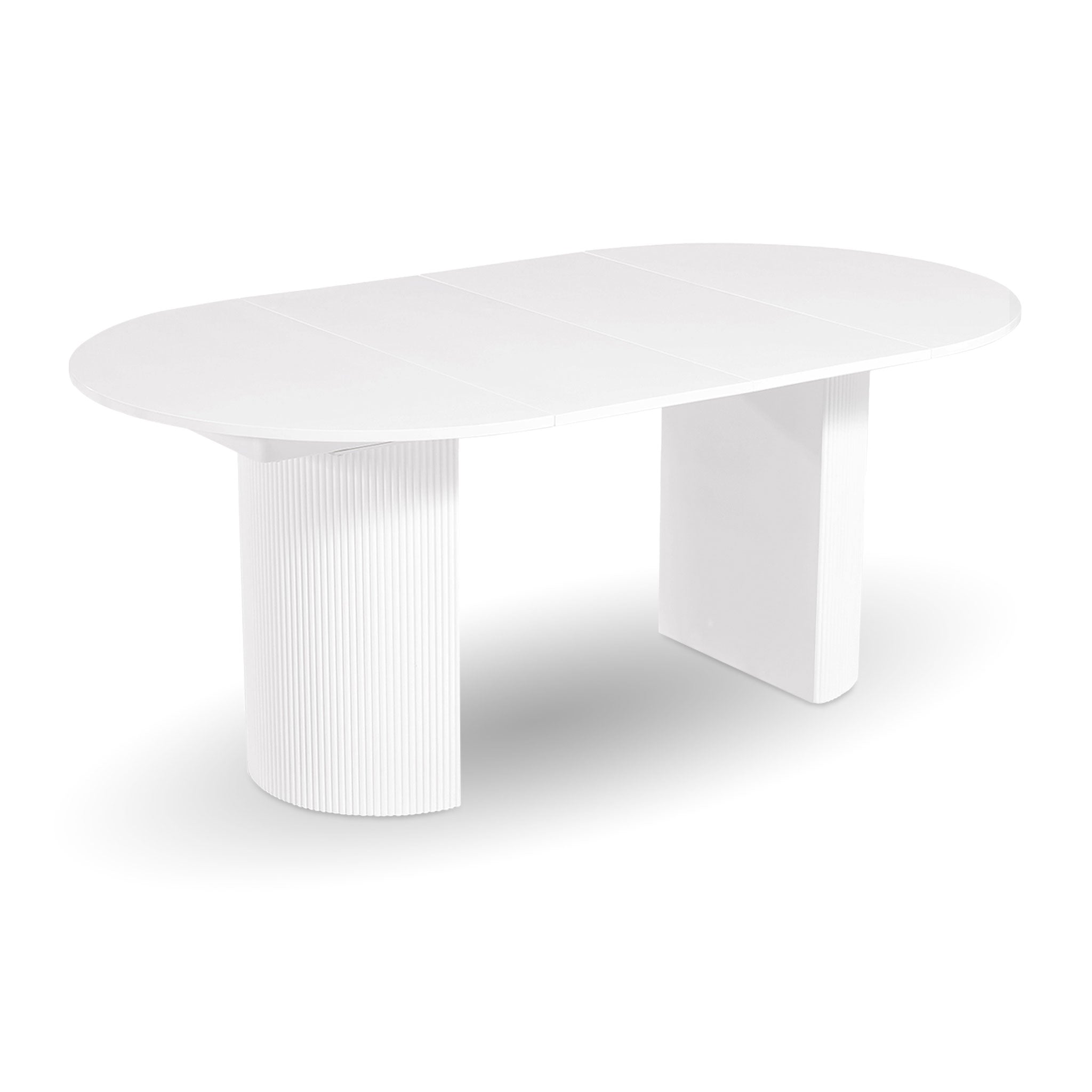 OvalNest Extension Dining Table - White/White