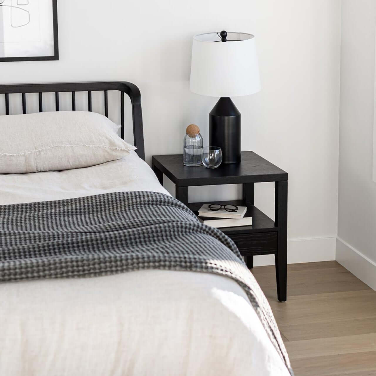 Metro 1 Drawer Accent Table - Black