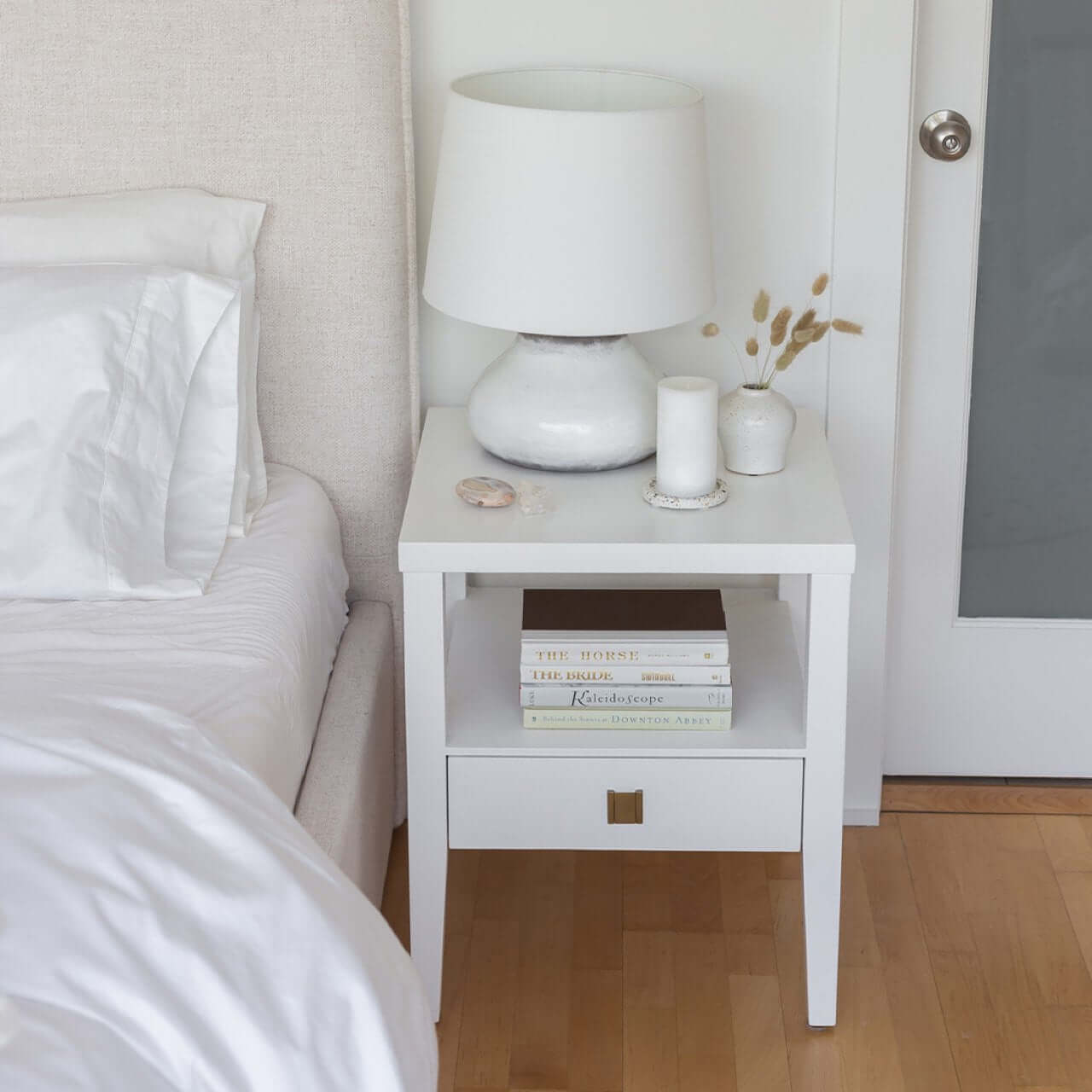 Metro 1 Drawer Accent Table - White