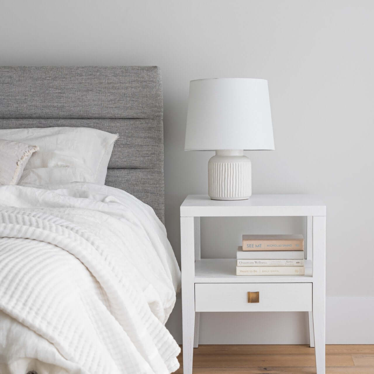 Metro 1 Drawer Accent Table - White