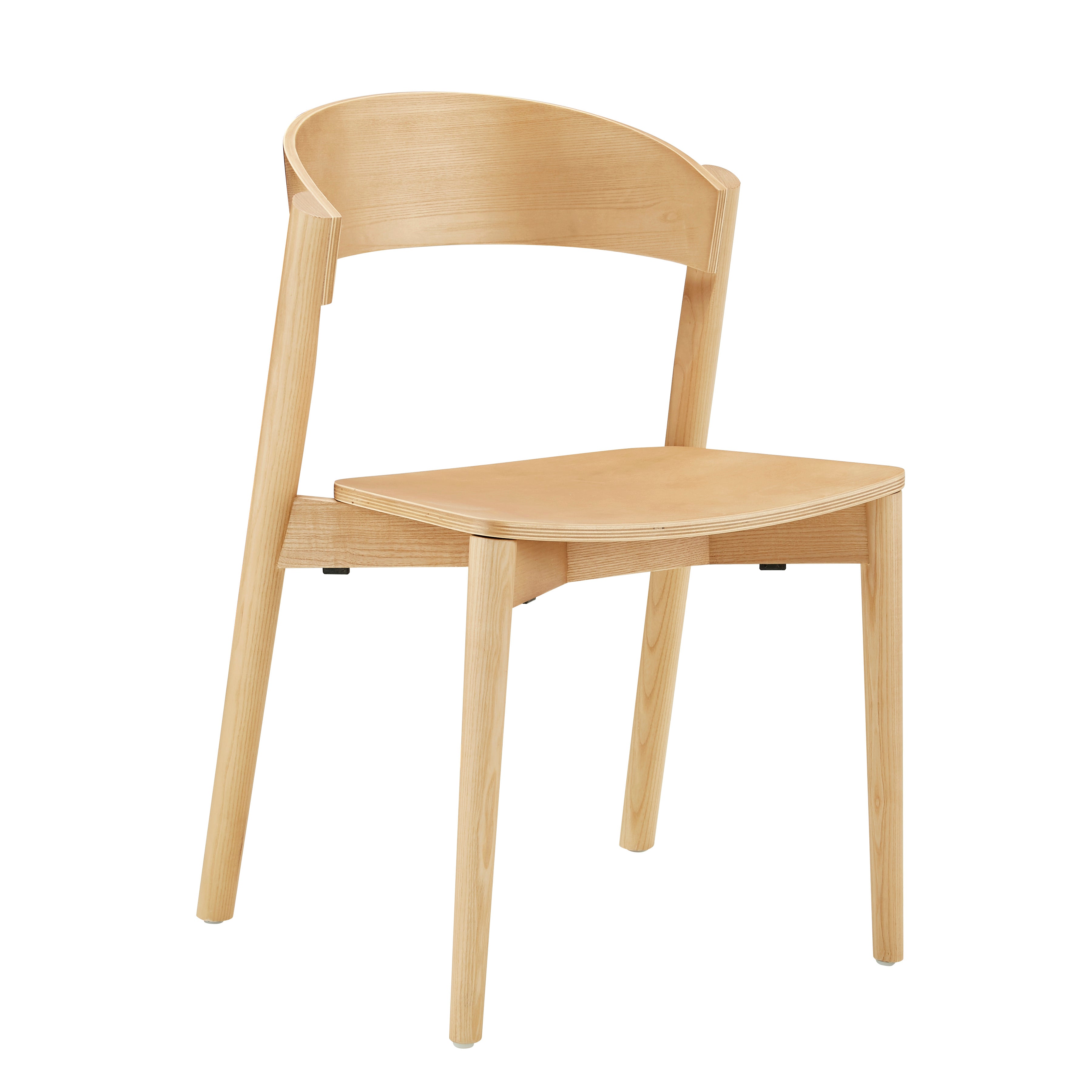 Nest Stackable Dining Chair — Solid Ash Wood Natural