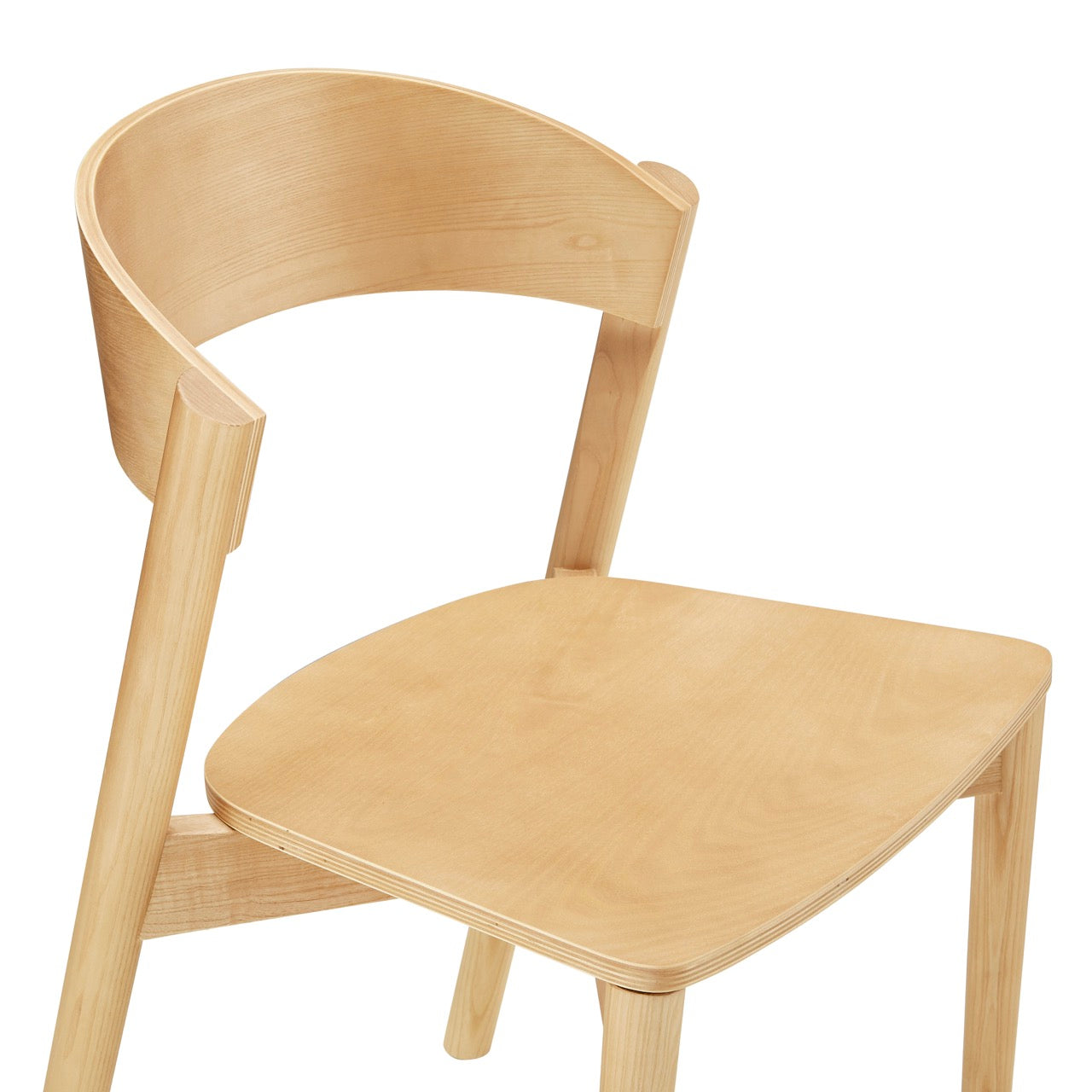 Nest Stackable Dining Chair — Solid Ash Wood Natural