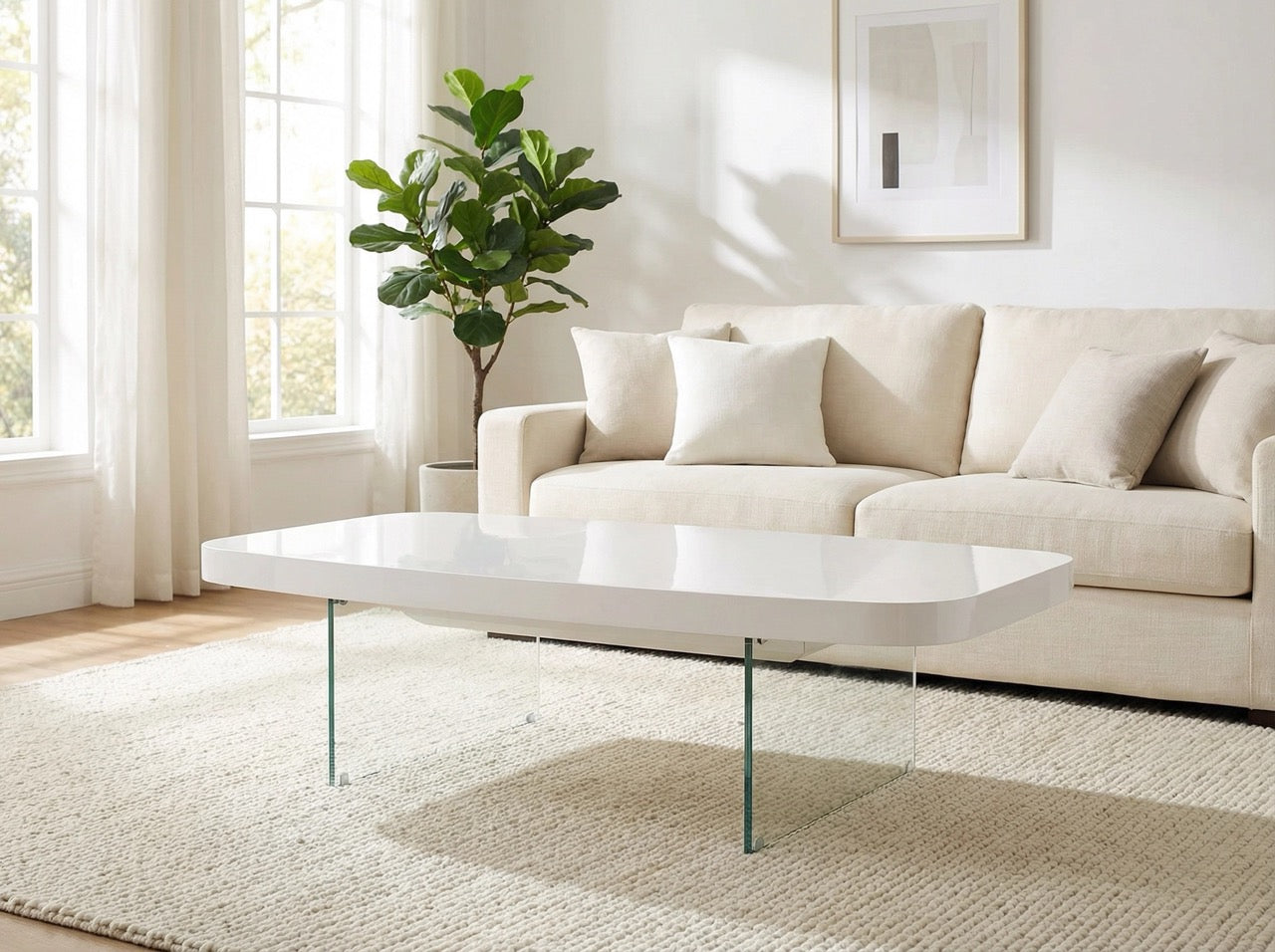 FlexTop  Lift Coffee Table  - Gloss White